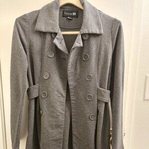 Forever 21 Grey Casual Peacoat - Small